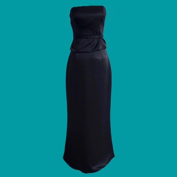 Moda International Dresses & Skirts - Full-Length 2 Piece Strapless Black Satin Dress